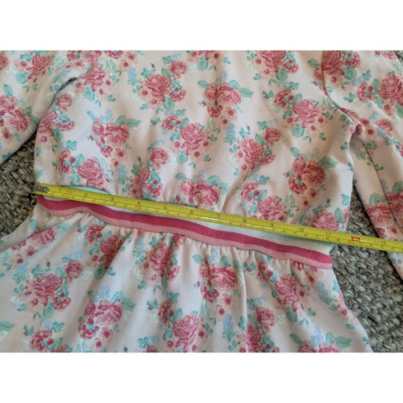 JANIE AND JACK Girls Pink Floral Long Sleeve Hooded Sweater Dress Girls Size 10 - Picture 5 of 8
